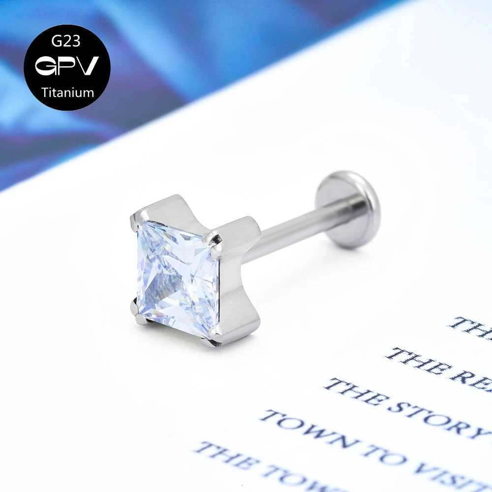 Arts du corps 1 / G23 Titanium Square Grand zircon oreille étal