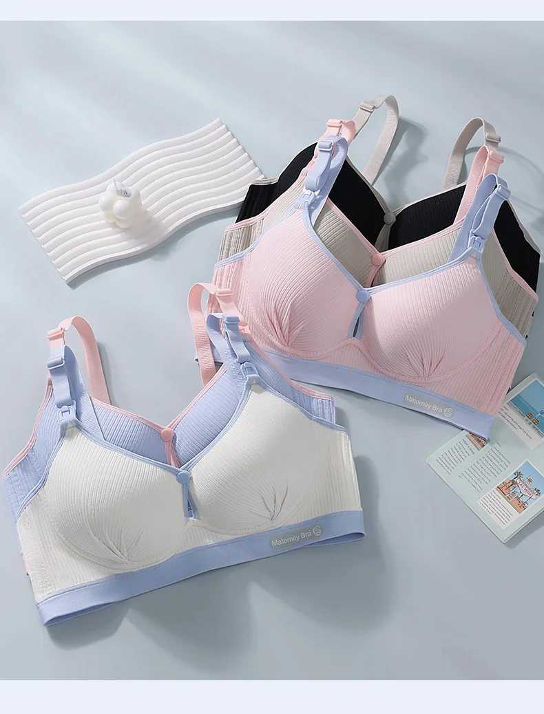 La maternité intime un nouveau soutien-gorge double bouton en coton pur