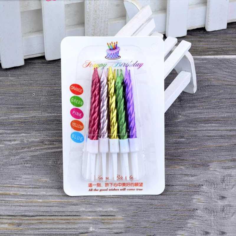 bougies / set file couleur bougie d'anniversaire avec gâteau stand gâteau événement de fête de fête