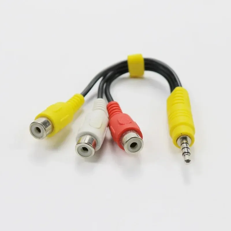 28 cm 3,5 mm samca do 3RCA żeńskie wideo audio av adapter kabel dla mężczyzn do męskiego kabla