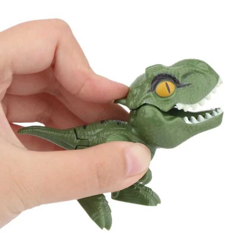 Andere speelgoed Childrens Jurassic Finger Bites Dinosaur Egg Toy Boy Tyrannosaurus Rex Winged Dragon Cunning Interactive Animal Dinosaur Model Toy Giftl240502