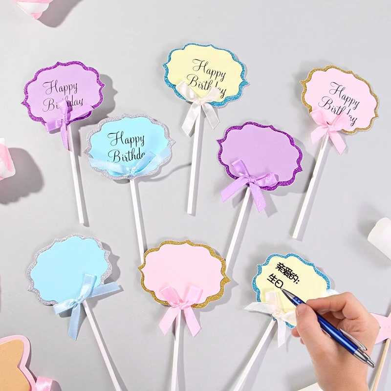 3 pezzi Candele Vendita calda Accessori decorazioni torta di buon compleanno Internet Celebrity Nubbie Lettering Biglietti di auguri di carta vuota