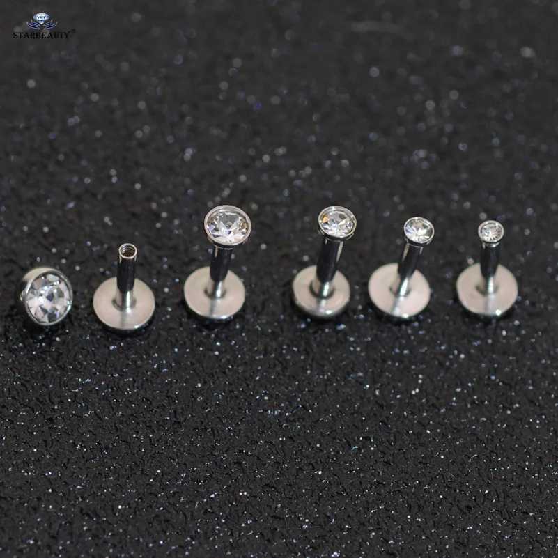 Arts du corps / 1,5 ~ 4 mm Gem 16G 6/8/10 mm Bar anneau nez étalon hélice Piercing Oreja Labret Lip Ring Eore Piercing Tragus Boucles d'oreilles bijoux D240503