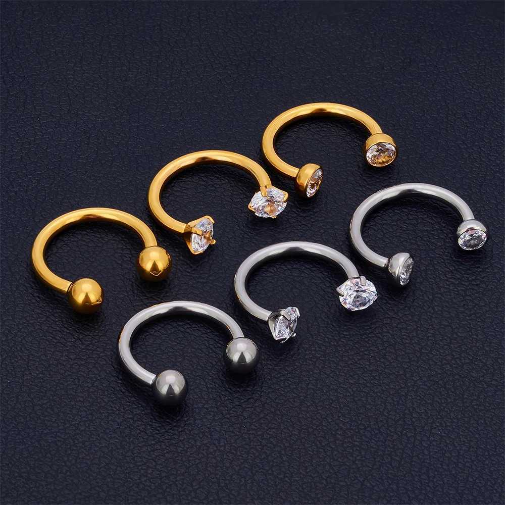 Body Arts G23 Titanium 16G CZ TRAGUS ELECIMENTO PIRECORECIONCIONAL JOONTES LABRET LABRE RING BRIANÇOS DE SEPTUM NARE RINGS DOBRADORES internos D240503