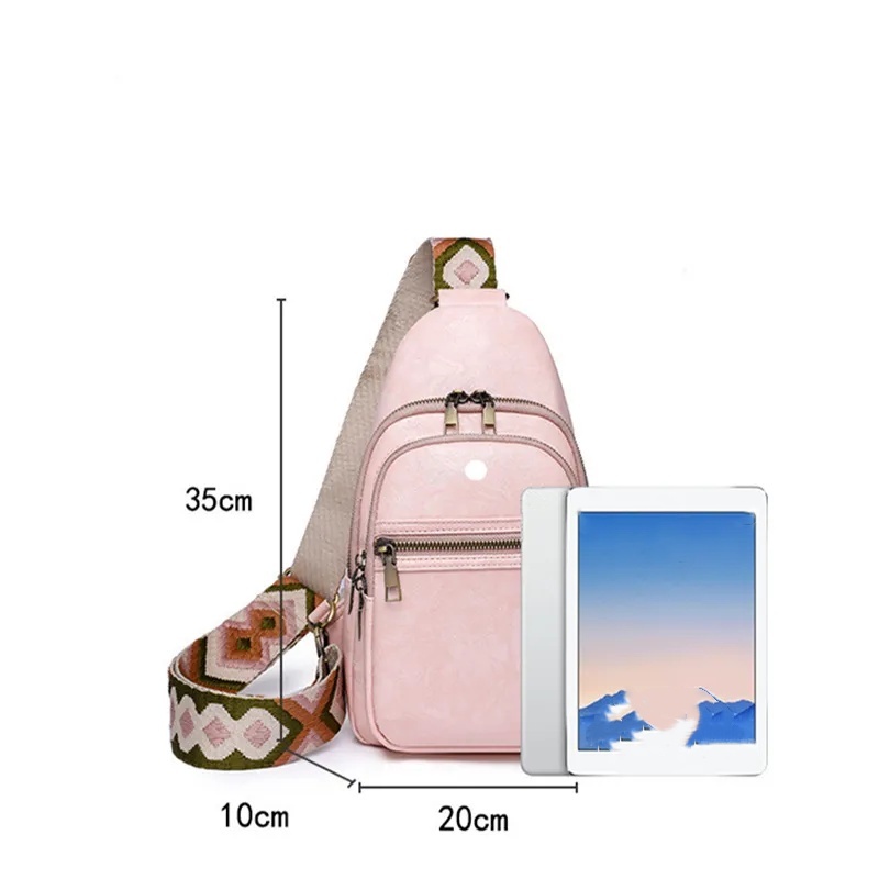 LUL Fashion Retro Retro Crossbody Sac décontracté PU en cuir messager pack de poitrine Sacs de coffre pour femmes Sac à coffre à floral pour femmes