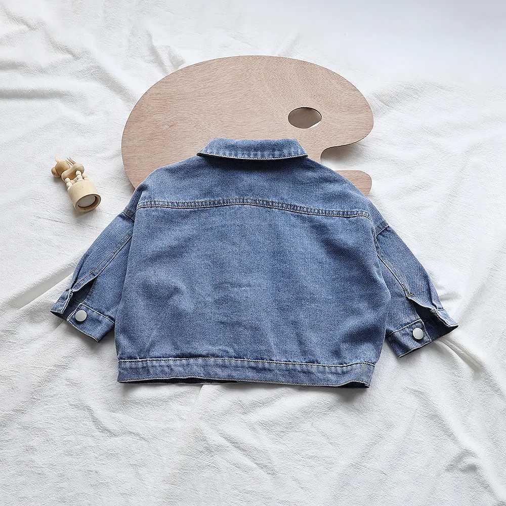 Jacken Autumn Kids Jacke Jungen Jeans Mantel Single Breast Girl Coat LDREN Jacke H240509