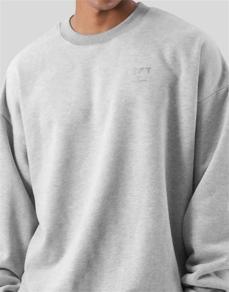 Men's Hoodies Sweatshirts LYFT Classic Autumn New O-neck Wool Mens Sweatshirt Loose Outdoor Sports Cotton Zipper Multi color Hoodie Q240506
