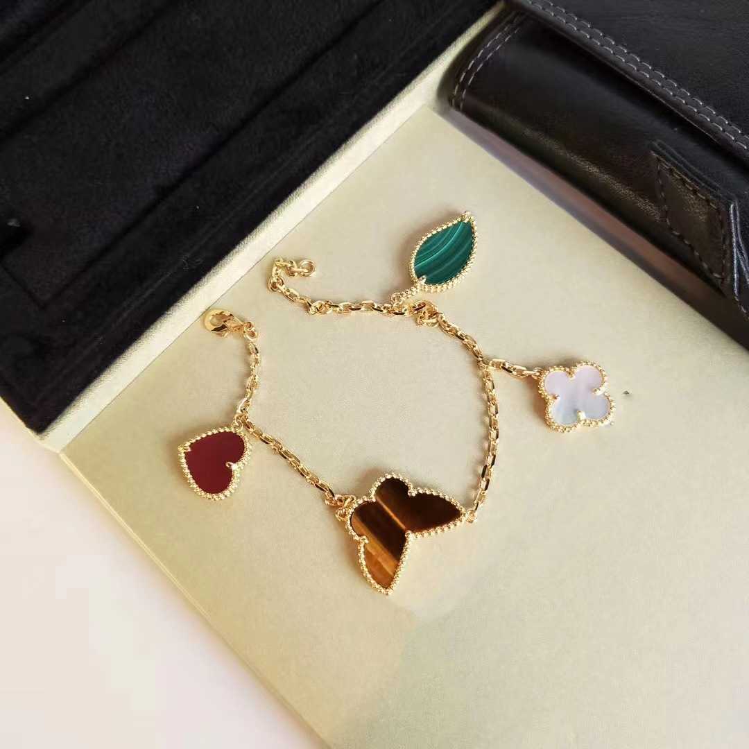 Peoples Erste Wahl, um wesentliches Armband neue und höhere Versionen Clover Lucky Flower Bracelet Roségold Schmetterling mit gemeinsamem Cleefly