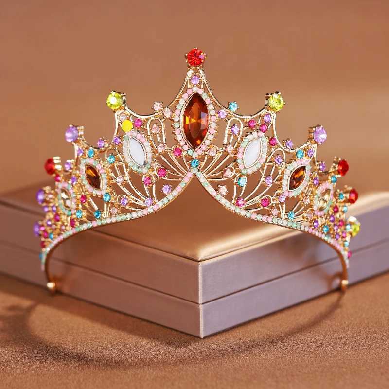 Bijoux de cheveux de mariage baroque Bande de mariage Crystal couronnes nuptiales et tiaras Hair Bijoux Accessoires Femme Femme Headswear Reine