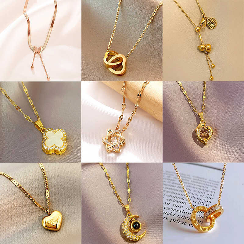 Trendy Design Necklace Nieuwe klassieke designer Hoogte Luxe voor vrouwen Nieuw paar Gold met Cart Originele ketting