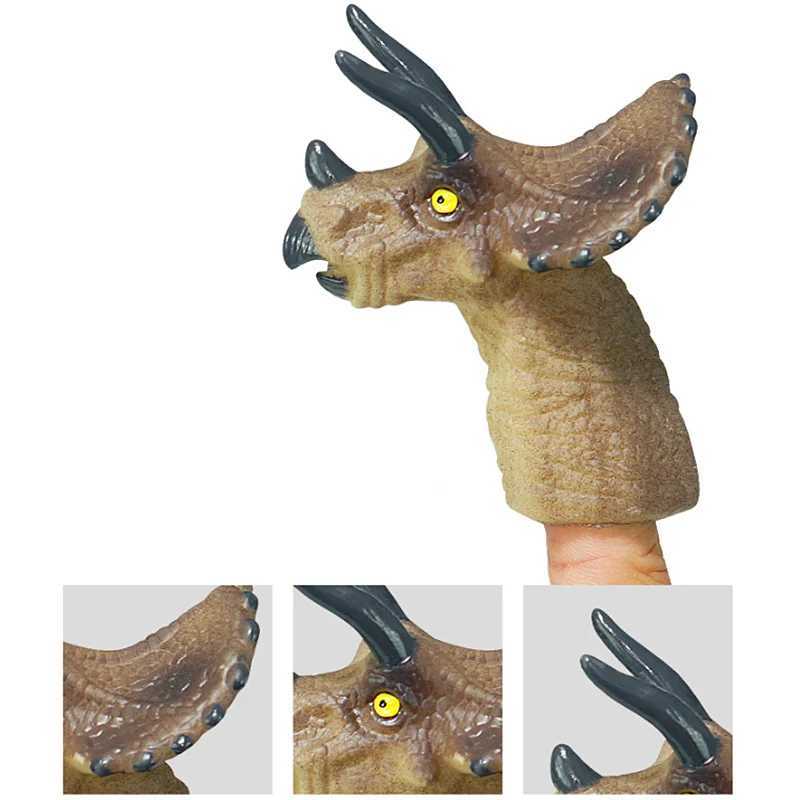 Andere speelgoed 5 Mini Cartoon Realistische Dragon Dinosaur Finger Puppet Sets rollenspel speelgoed Childrens Story PropsL240502