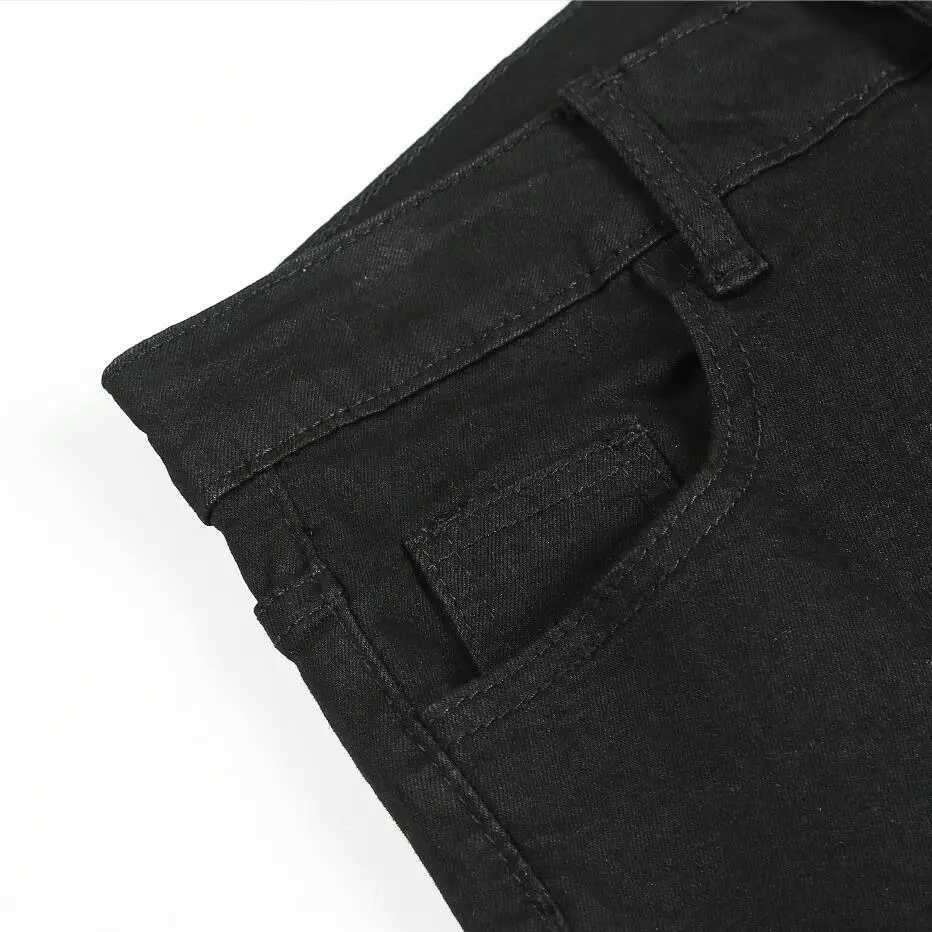 Jeans para hombres jeans elásticos pantalones de mezclilla apretados de mezclilla azul sólido azul otoño verano calle lujoso harajuku hip-hop estilo ultra ajustado pantalones de ajuste2405