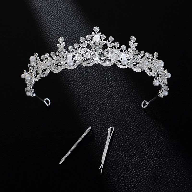 Gioielli capelli matrimoni ICAZO Bridal Wedding Simple imitazione Clip Crown Pearl Adatto copricapo feste festività