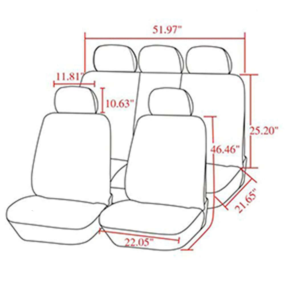 Cubiertas de asiento para el automóvil Banco trasero delantero para el automóvil para el SEDAN de tela universal Sedan Van Automotive Interior Covers