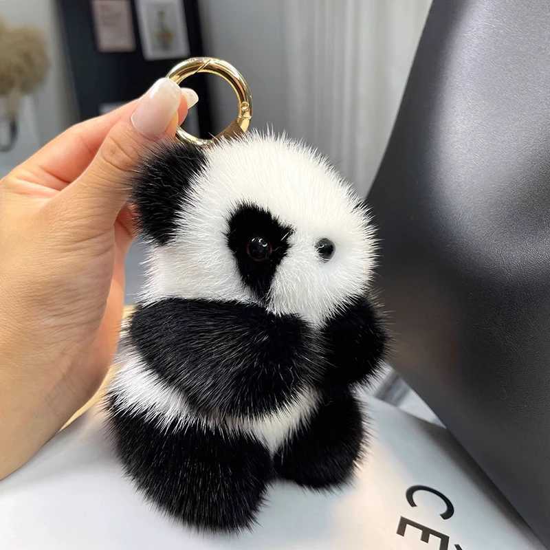 Schlüsselanhänger Lanyards kleine Panda Plüsch Puppe Frauen Bag Ornamente süße Nachahmung