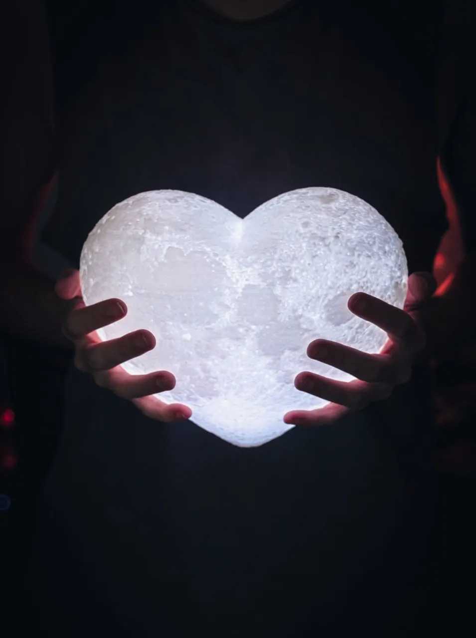 Love Moon Light 3D -geprint Led Light Mooi ontwerp