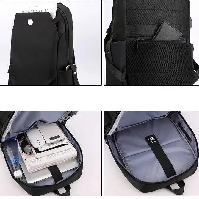 Lu Einfacher Rucksack Casual Herren Rucksack wasserdichte Business -Computer -Bag -Reisetasche Studententasche