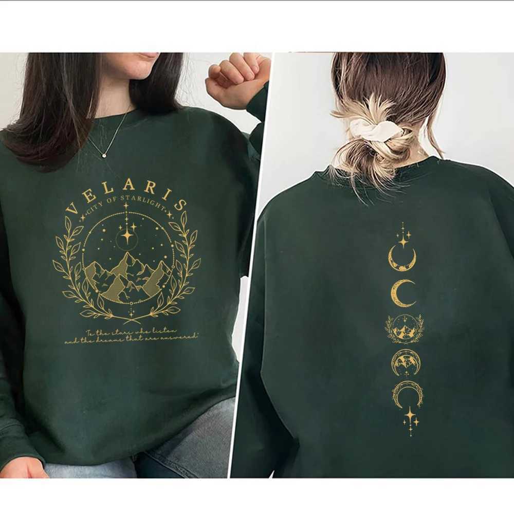 Felpa con cappuccio da donna con felpa con cappucci da donna velaris velaris città di camicia da stella le camicie da campo da notte sjm merch acotar con cappuccio unisex long slve felpe t240507