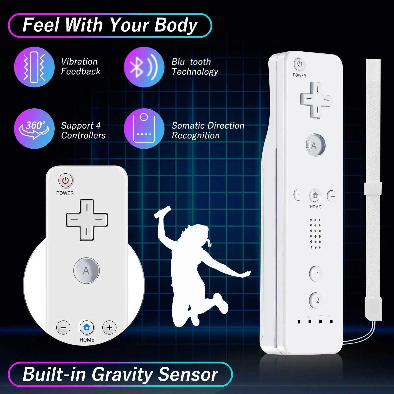 Spielcontroller Joysticks 2-in-1 Wireless Gaming Board Controller für Nintendo Wii Games Wii u Remote Control Joystick J240507