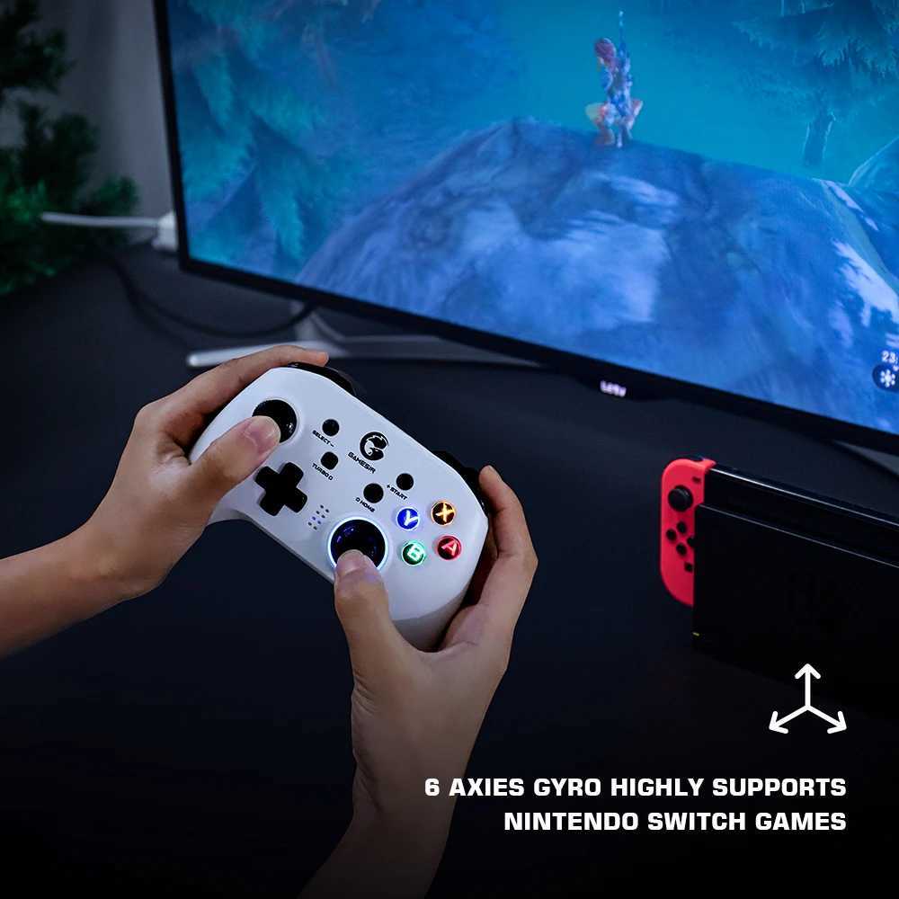 Ysticks Gamesir T4 Pro White Edition Bluetooth Controlador de juego 2.4G Tablero de juego inalámbrico para Nintendo Switch PC Mobile Cloud Gaming J240507