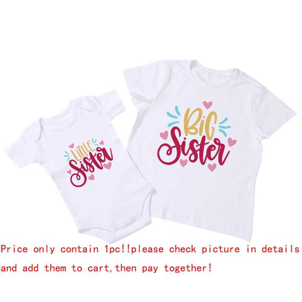 Famille Associe des tenues Sœur de frères et soeurs assortis T-shirts Big Sister Little Sister Matching Shirts Kid