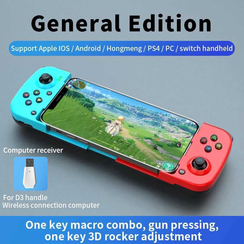 ks D3 Type-C Telescopic Mobile Phone Gamepad Bluetooth Compatible 5.0 Wireless Game Controller Joystick for PUBG for PS4 Switch PC J240507