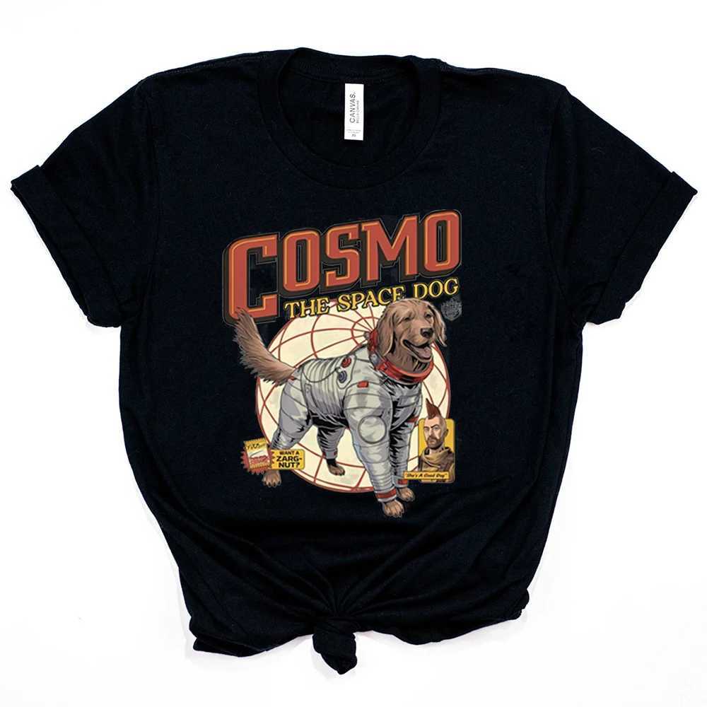 T-shirt féminin Cosmo Space Dog T-shirt Vintage Rocket Lylla Floor T-shirt Superhero Movie Inspiration T-shirt T-shirt à manches courtes Hipster TOPL2405