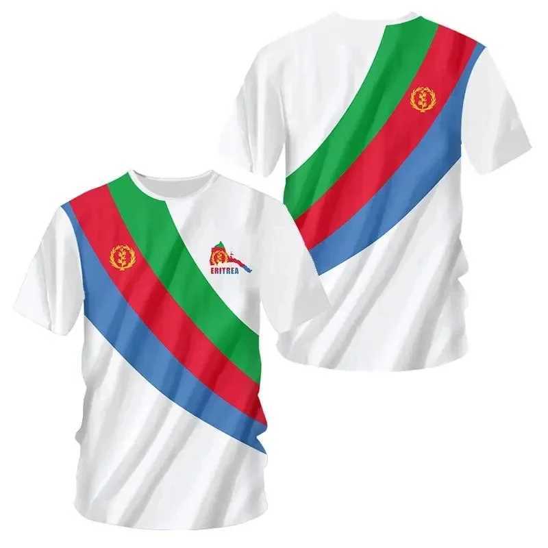 T-shirt maschile africana Country Eritrean Flag Eritrean Flag 3D 3D Stampato Lion RETRO RETRO 3DPrint Mens Summer Casual Fun T-shirt a maniche corte T-shirtl2405