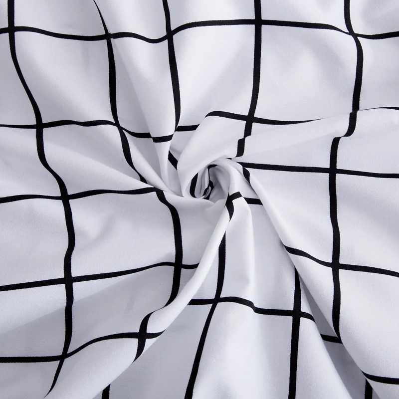 Ensemble de literie bonenjoy litière surdimensionnée blanc noir noir simple fibre fibre active imprime de lit surdimensionnée à coucher