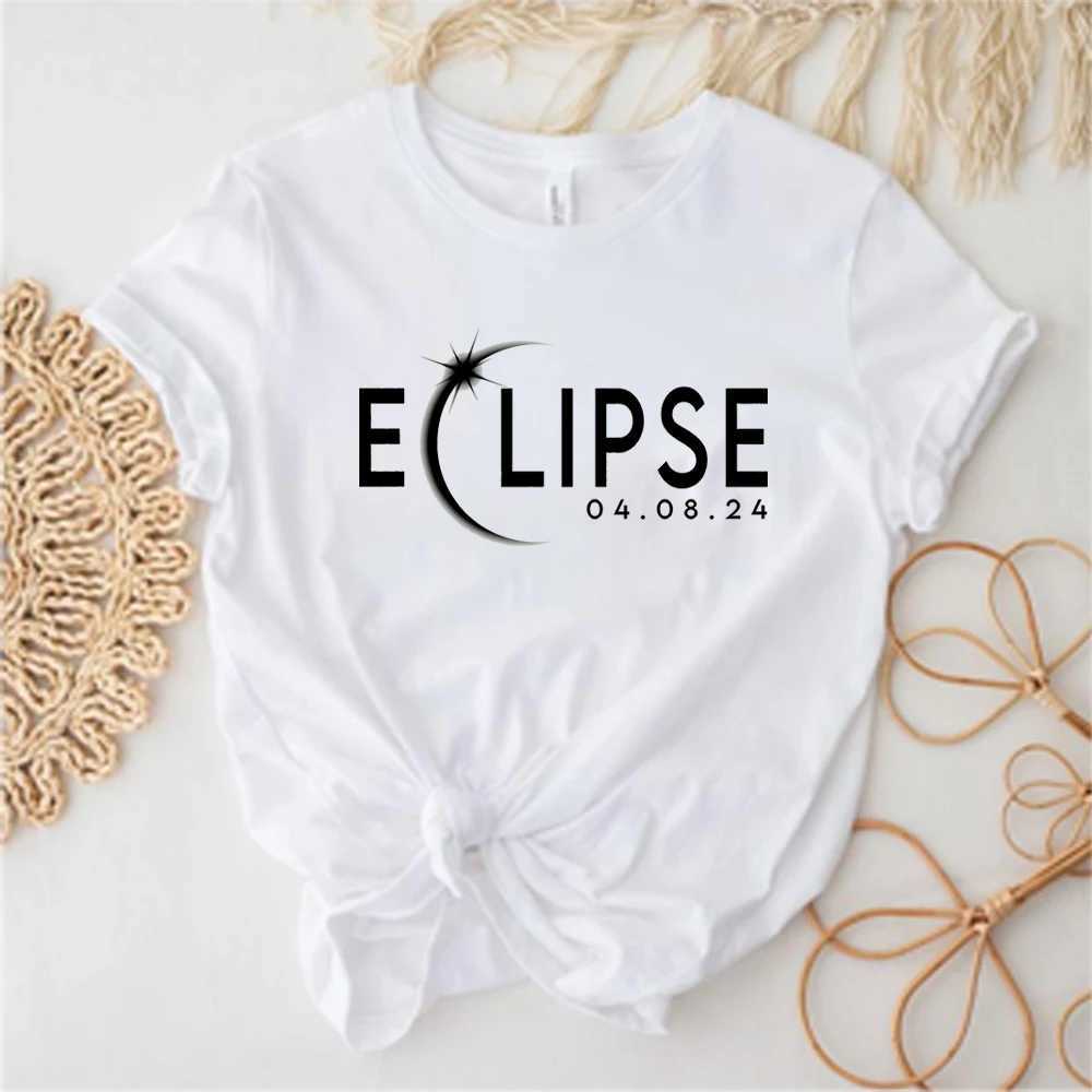 T-shirt femminile 2024 Eclissi solare totale 8 aprile Shirt harajuku astronomia amante camicie North America Tour ts Astronomy tops unisex casual tops t240507