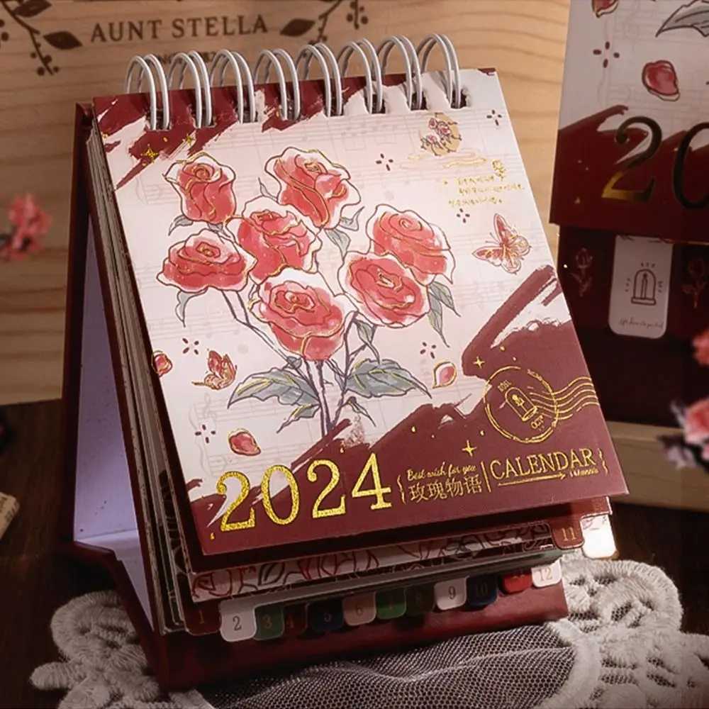 Calendar 2024 Desk Calendar Students Month Table Decor Portable Delicate Office Daily Use