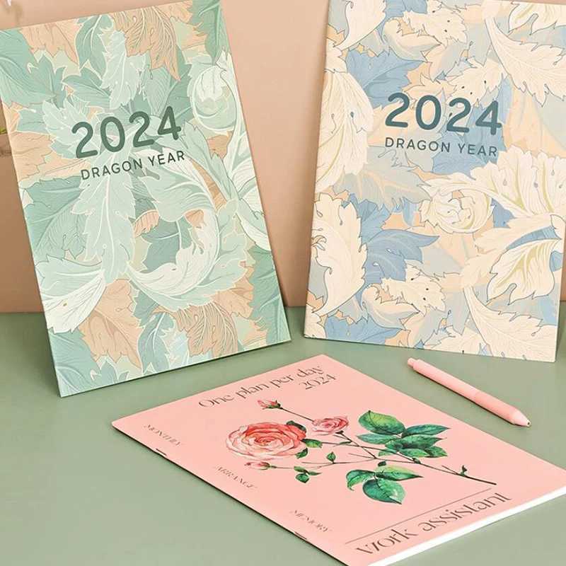 Calendrier 2024 Planificateur annuel Note de planificateur Kawaii Calendrier Blocage-notes du bloc-notes Agenda Agenda Agenda Organisateur Budget Planner Diary Office