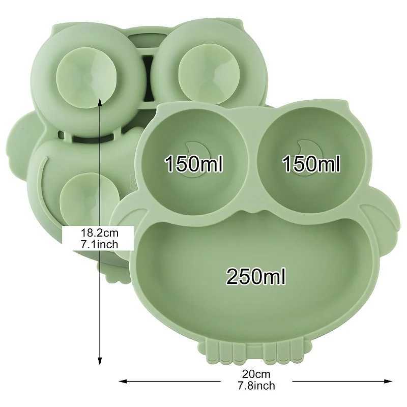 Cups Dishes Utensils Baby silicone tableware set without Bisphenol A solid with split baby board feeding bowl straw cup and spoon for childrens trainin