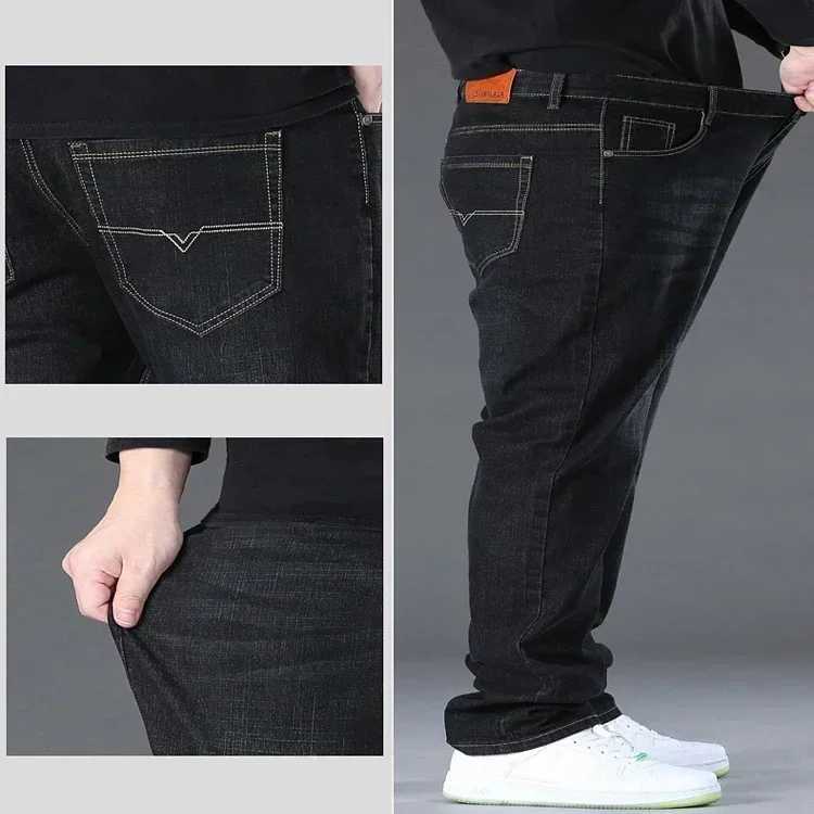 s jeans large-sized high stretch jeans suitable for overweight people 45-150kg jeans Hombre straight cut jeans Pantalon mens jeans J240507