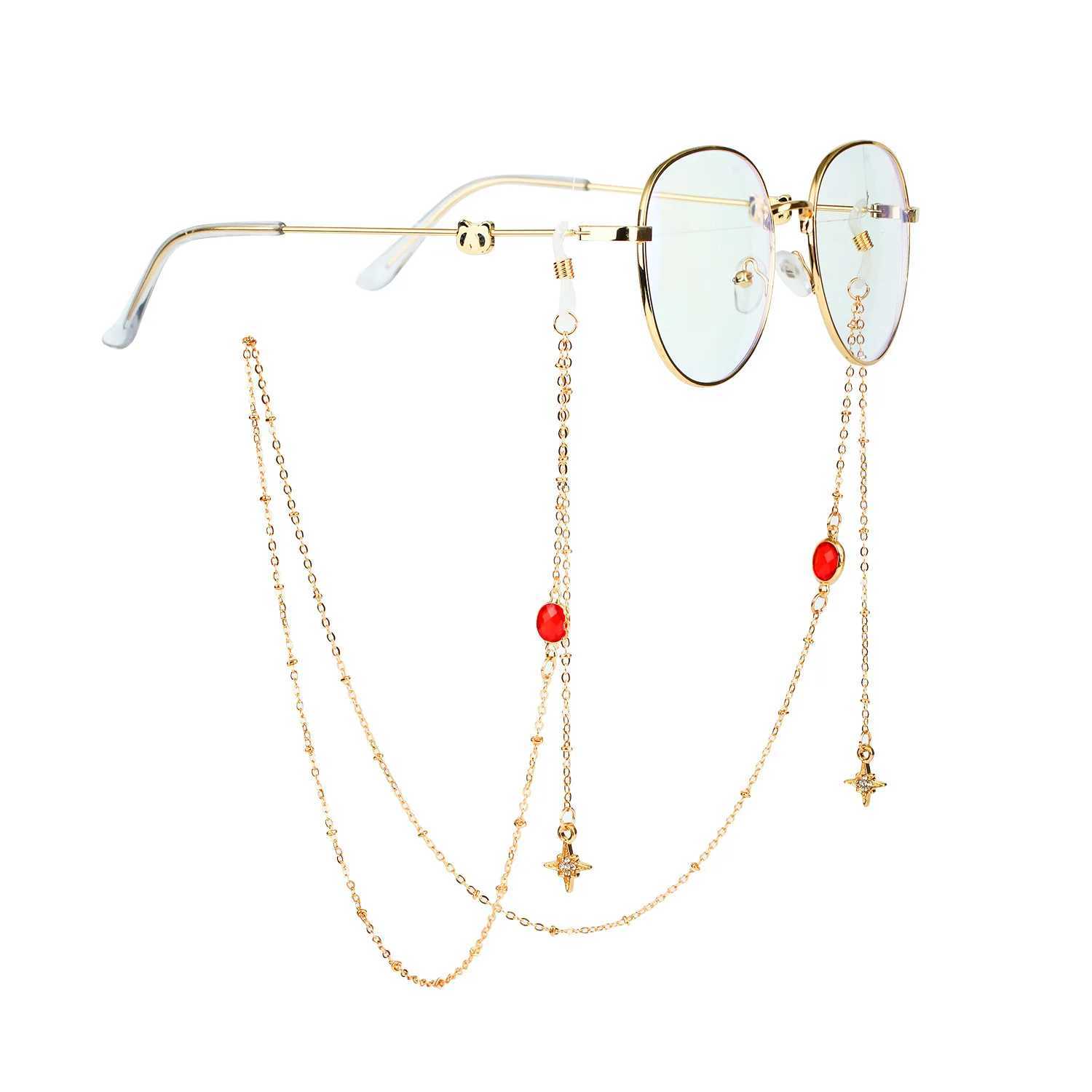 Lunettes de lunettes Fashion Crystal Crystal Lunettes de soleil Chaînes Round perle chaîne Face Mask Mask Gasses Lunets Chaîne Masque Lanyard Femmes Bijoux