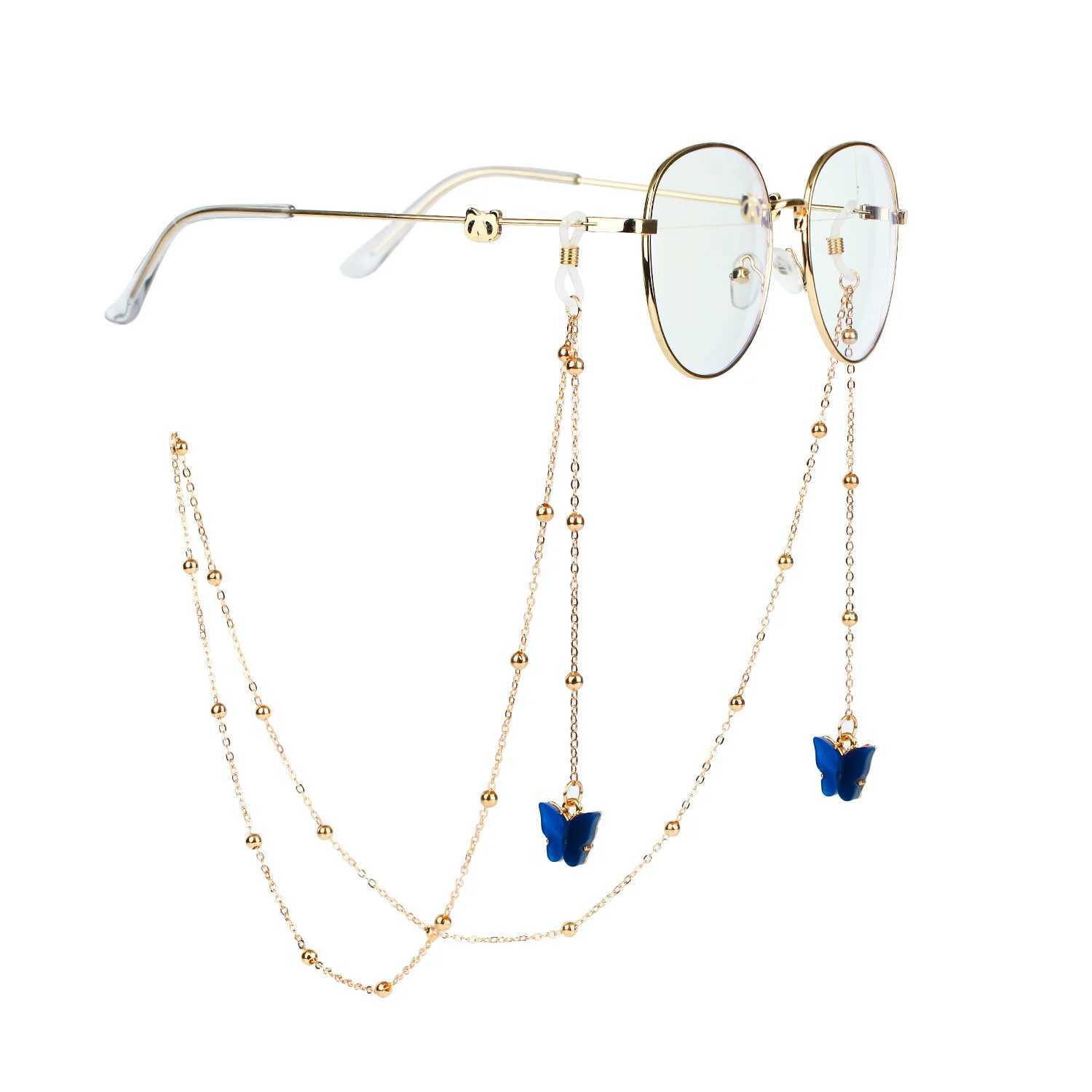 Brillenketten neue Trendbutterfly -Anhänger -Brillenketten mit Brillen Sonnenbrillen Brille Metallkettenhalter Kabel Lanyard Halskette