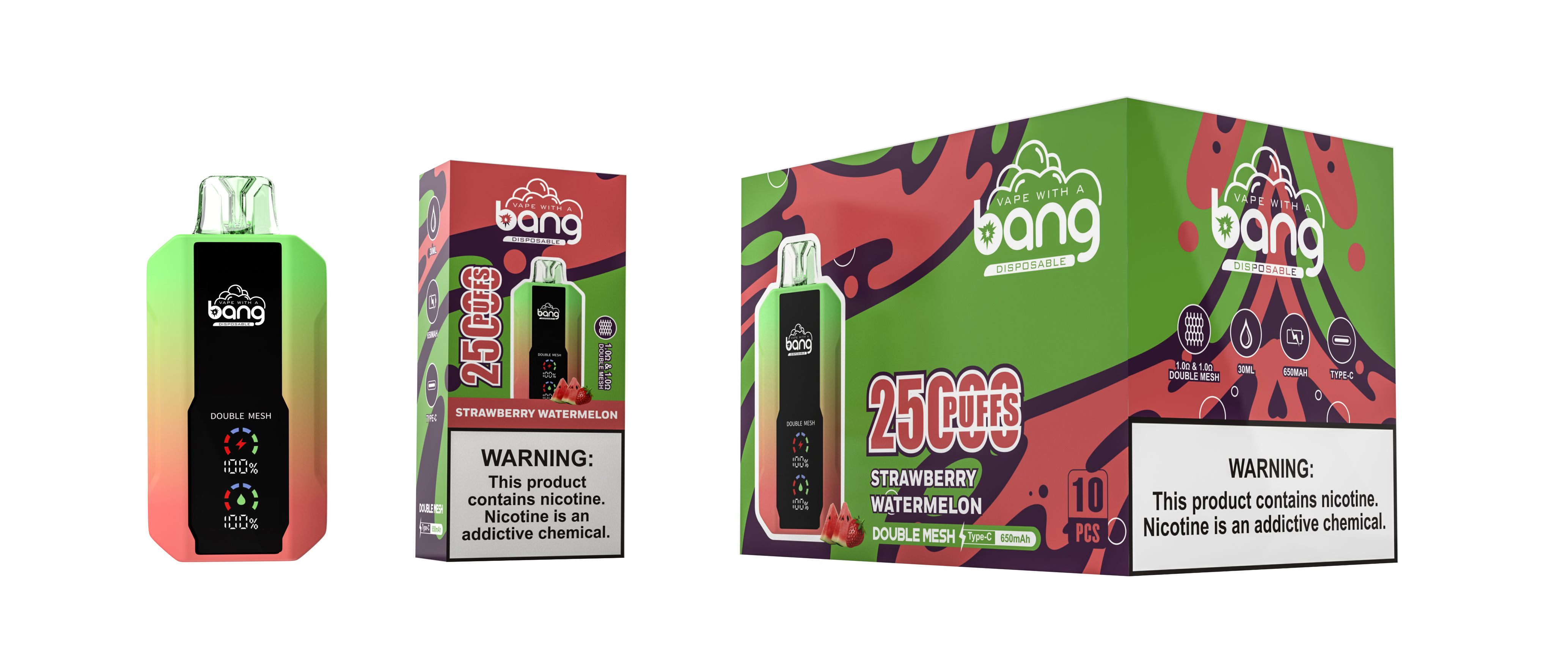 Puff Bang 25000 PLUFT Wegwerp VAPE Oplaadbare E Sigaretten Mesh Coil 30 ml E-vloeistof Puff 25k Vaper 0%2%3%5%Elektronische sigaretten Puff 20K BANG 20000