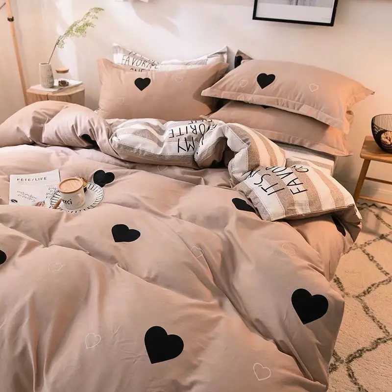 Bettwäsche Sets Neue Zebras Bettwäsche Set Kinder Erwachsene Twin Full Queen Bett Flachblatt koreanische Stil Bettdecke Kissenbezug ohne Füllstreifen Bett Leinen J240507