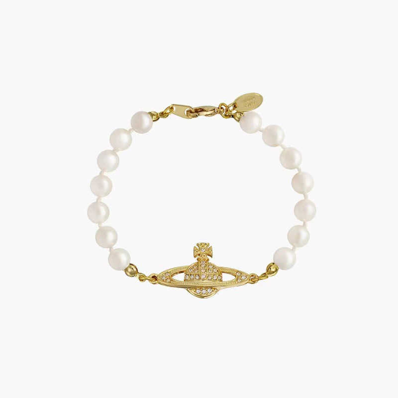 Ontwerper Westwood Classic Saturn Pearl -armband met diamant net rood eenvoudig gepersonaliseerde hicraft