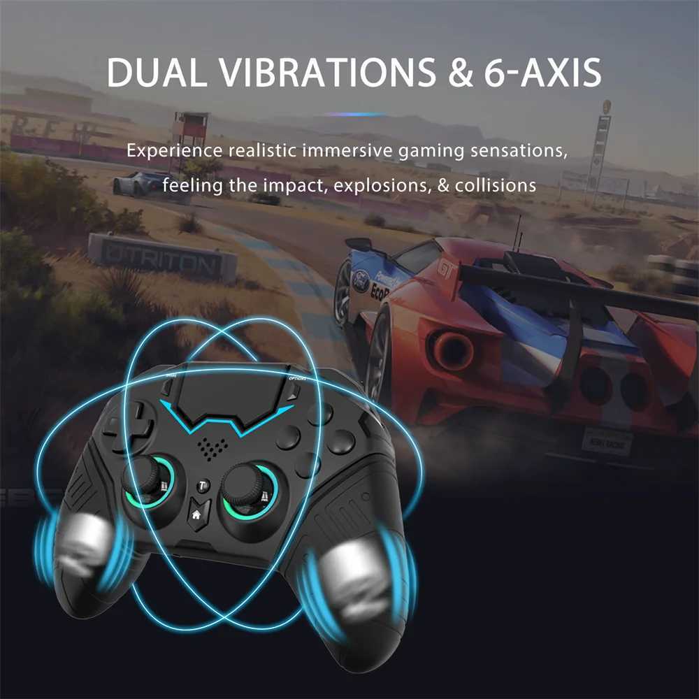 Rouleau adapté à PC iPhone Wireless Bluetooth Gaming Board Remote Programmable Turbo 6-Axe Gyroscope RGB Joystick J240507