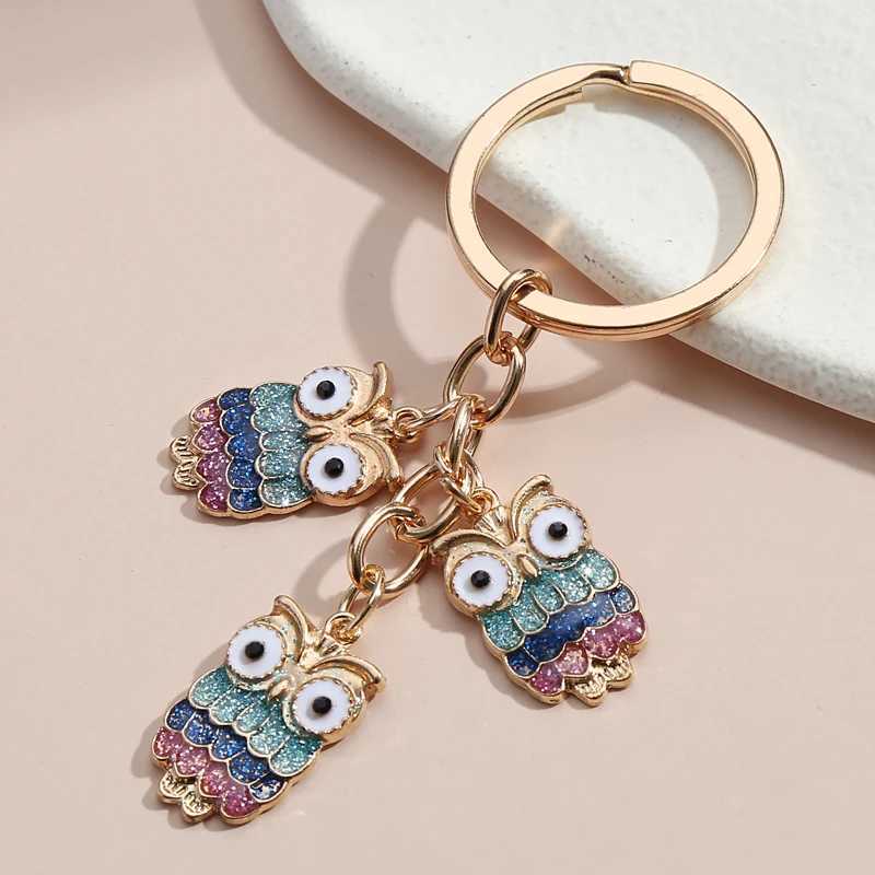 Keychains Lonyards mignon Keychain hibou étoile clés clés de la nuit de nuit chaines de clés cadeaux animaux pour femmes hommes sac à main accessoire clés de voiture