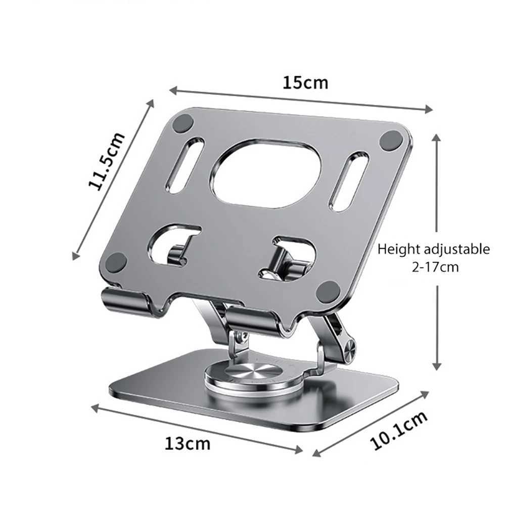 Cell Phone Mounts Holders Foldable Mobile Phone Holder 360 Degree Rotating Hollowed Tablet Riser Anti Slip Tablet Holder Height Adjustable for 4.7-12 Inch