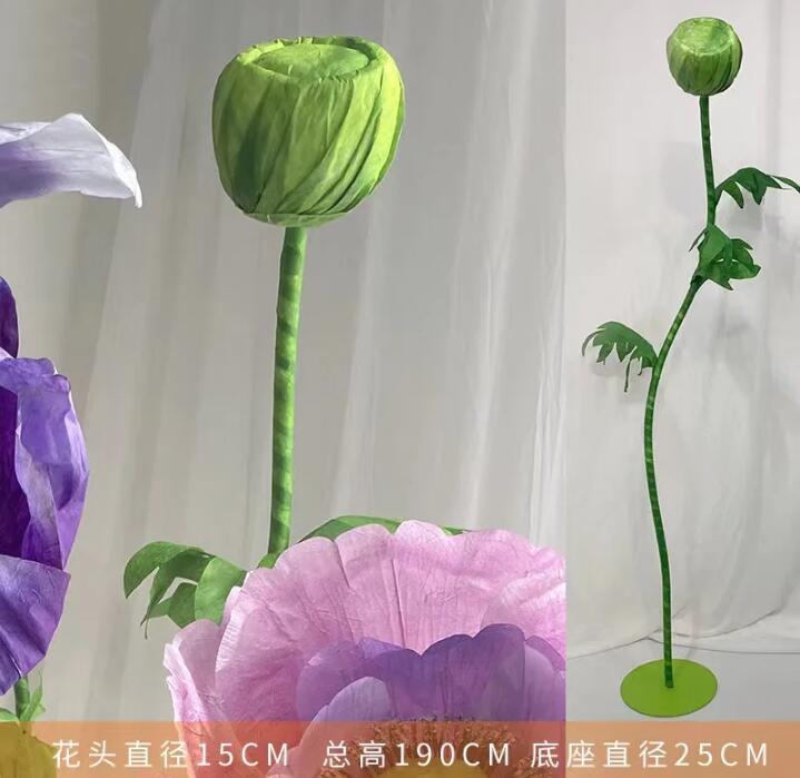 Wedding Props Giant Poppy Silk Flower Artificial Wedding Backdrop Decor T Stage Mall Window Layout Birthday Party Decor