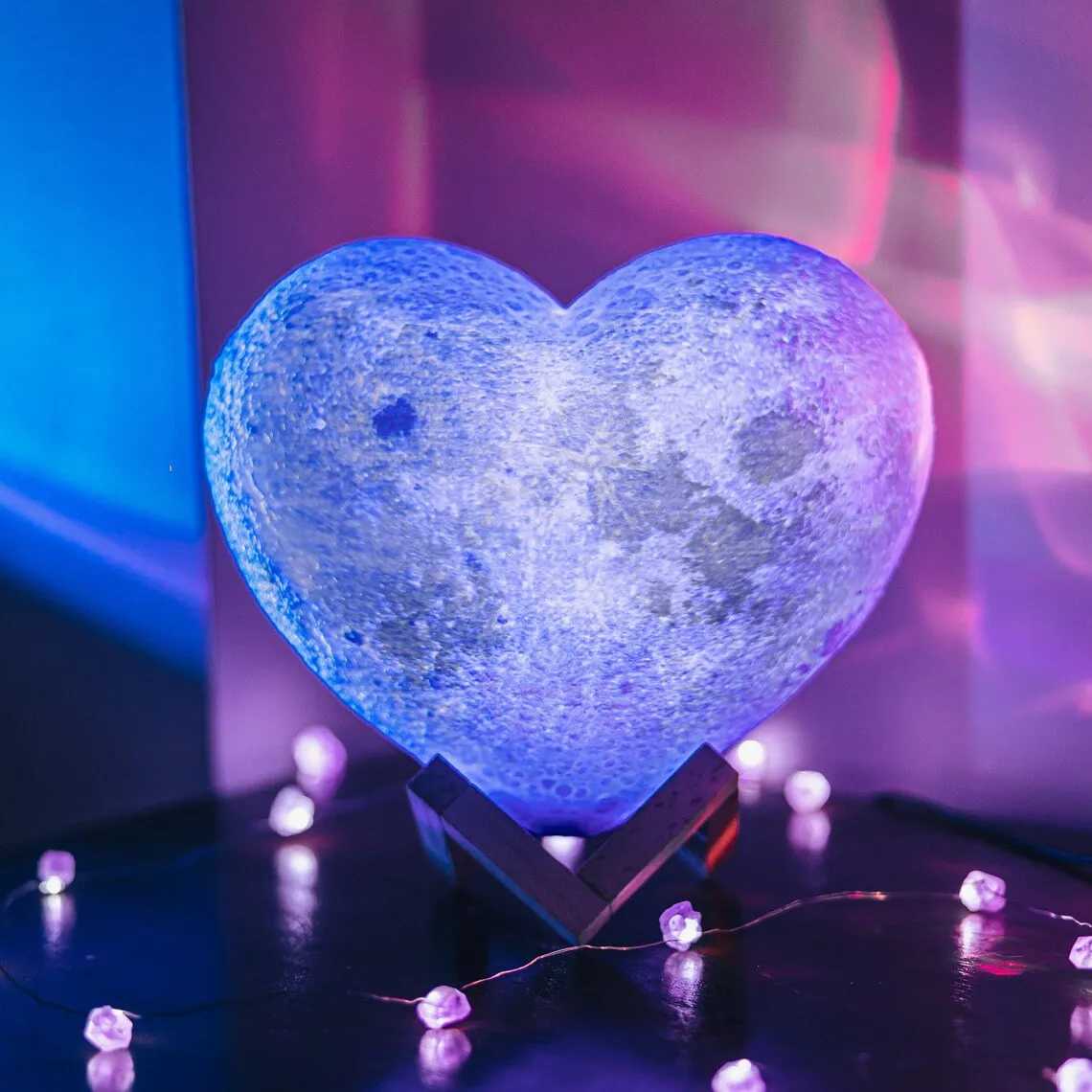 Love Moon Light 3D -geprint Led Light Mooi ontwerp