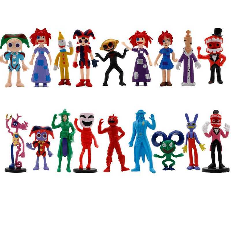 Blind Box 12pack Style aléatoire The Amazing Digital Circus Figures Pomni Jax Kinger Toy avec cartes Kaufmo Caine Model Dolls enfants