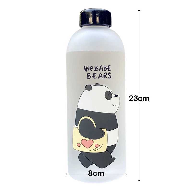 Tasses plats ustensiles 1000 ml portable grande bouteille d'eau de dessin animé panda mignon ours matte tasse alimentaire de qualité alimentaire résistant à la chaleur