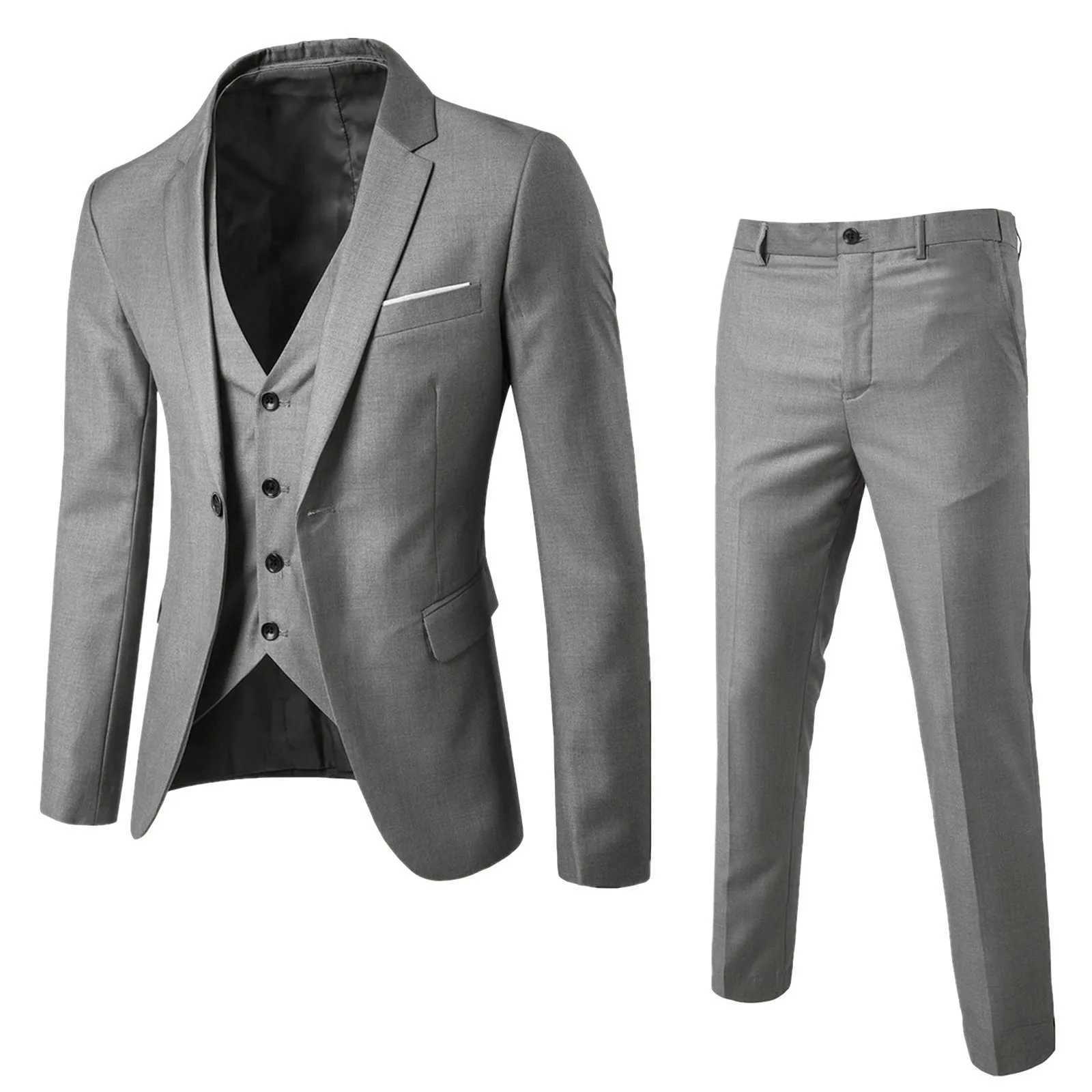 Ternos masculinos Blazers Mens Solid Color Conjunto Ultra-Fhin Fiards Dress Pants Wedding Party Jacket Colet e Teno Mens Q240507