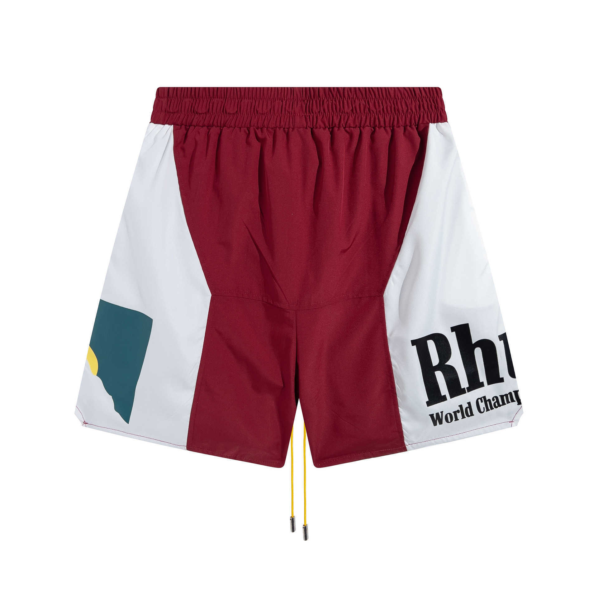 Chaopai Rhude Sunset Letter Printing Casual Sports Shorts Mens and Womens Contrast Beach Capris