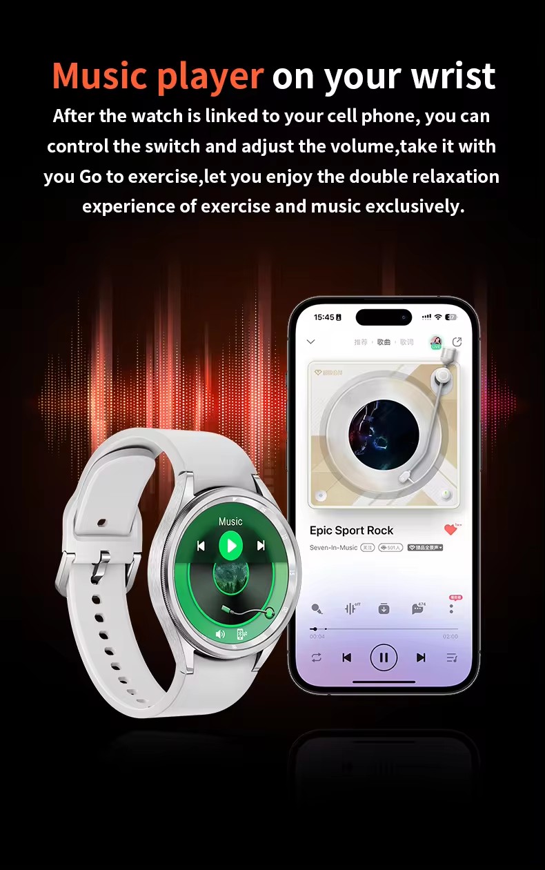 T5 Pro Smart Watch 6 Bluetooth -Sprachassistent Männer und Frauen Herzfrequenz Sport Smartwatch für Android iOS