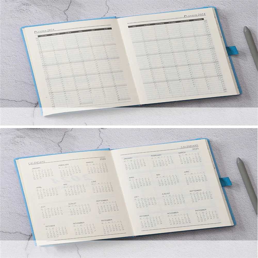 Calendrier 2024 Planiner Journal Daily English Calendrier 365 Jour A5 Planiner Notebook avec Calendar Index Sticker Office School Supply